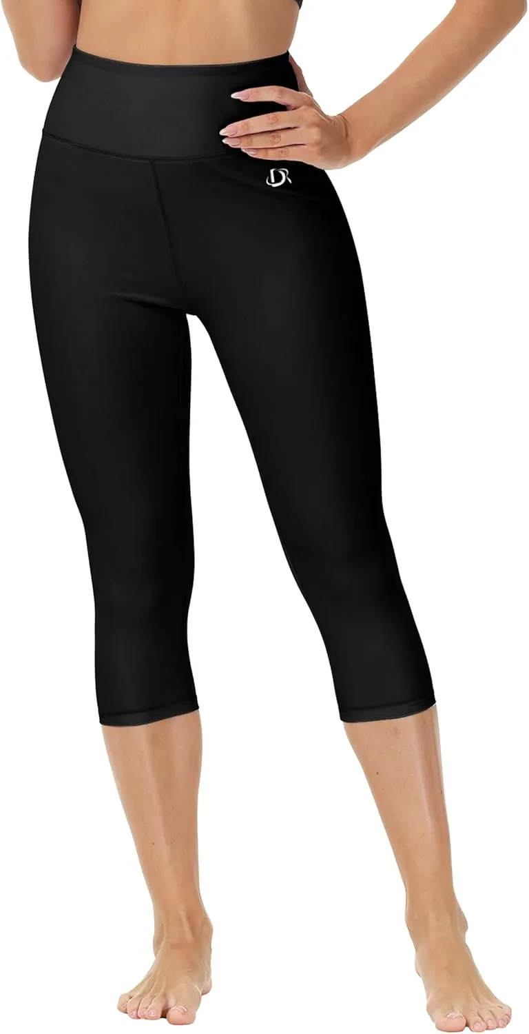 Deerose Women Swim Capris High Waisted Sun Protection UPF 50  Swimming Pants