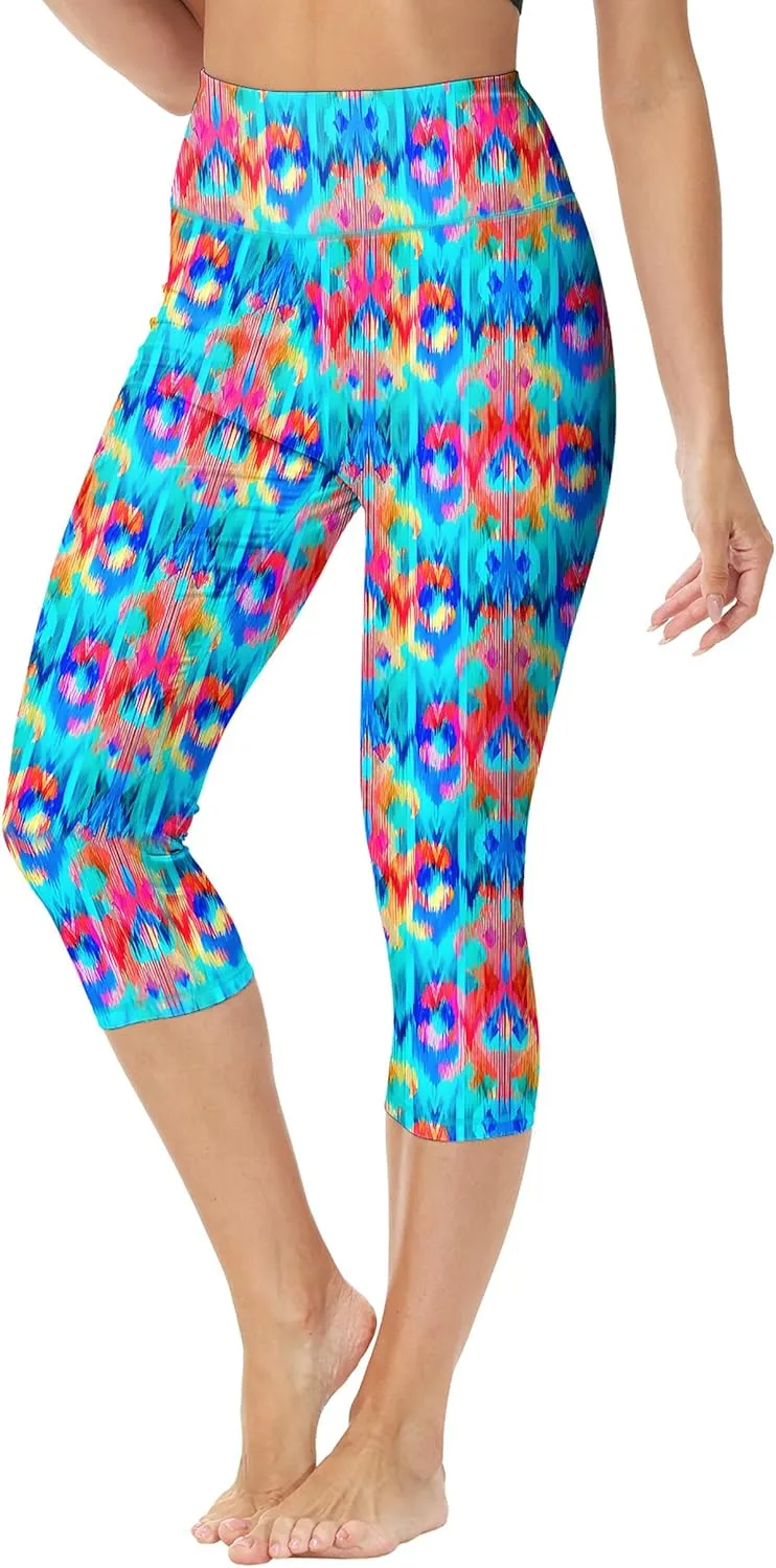 Deerose Women Swim Capris High Waisted Sun Protection UPF 50  Swimming Pants