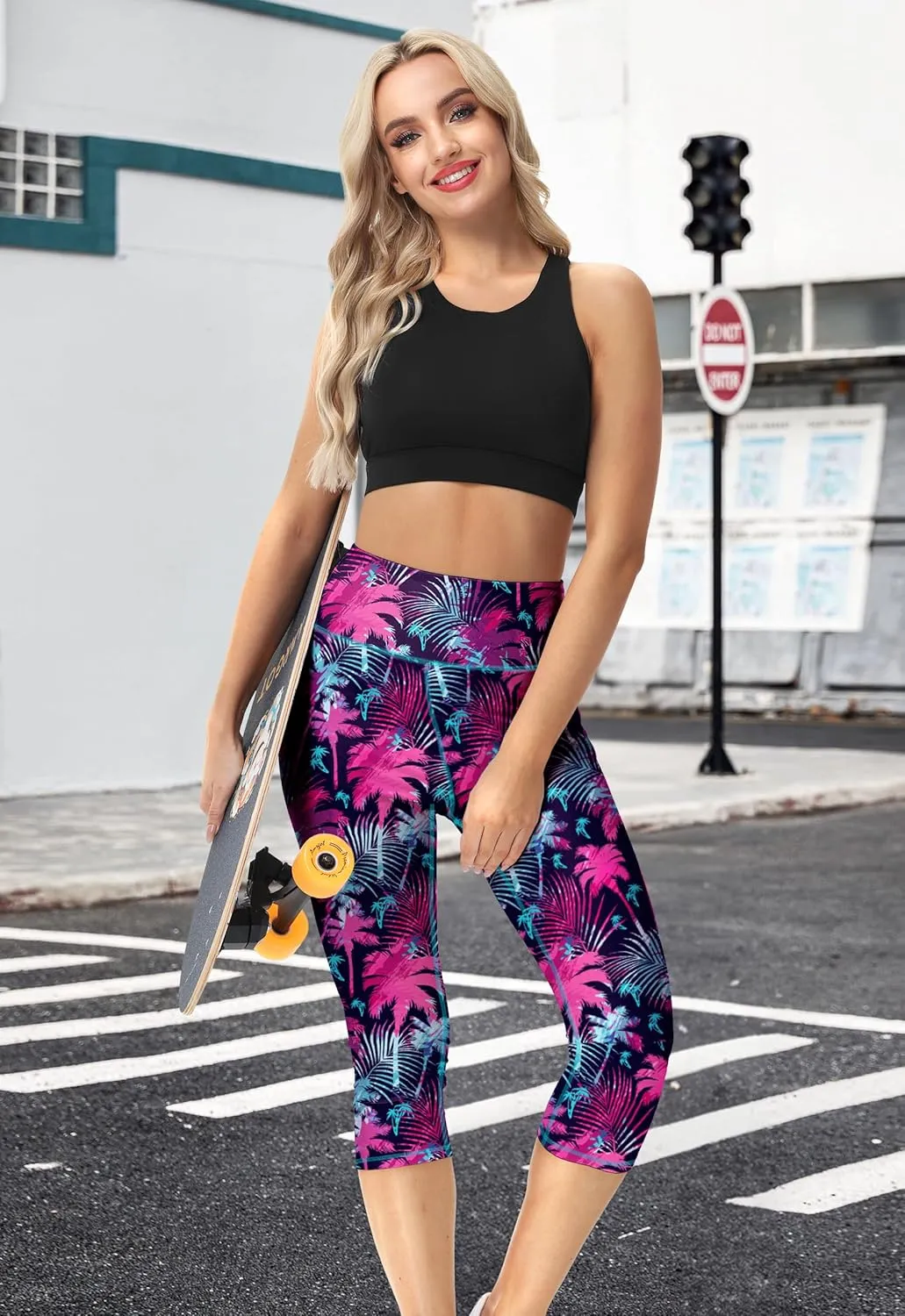 Deerose Women Swim Capris High Waisted Sun Protection UPF 50  Swimming Pants