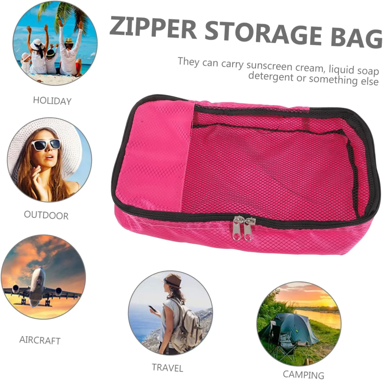Didiseaon Luggage Storage Bag Large Case Bags Travel Packing Cubes Travel Packing Organizers Organiser Beige Compressible Bag for Travel Shoe Space Travel Organizer Medium Fabric