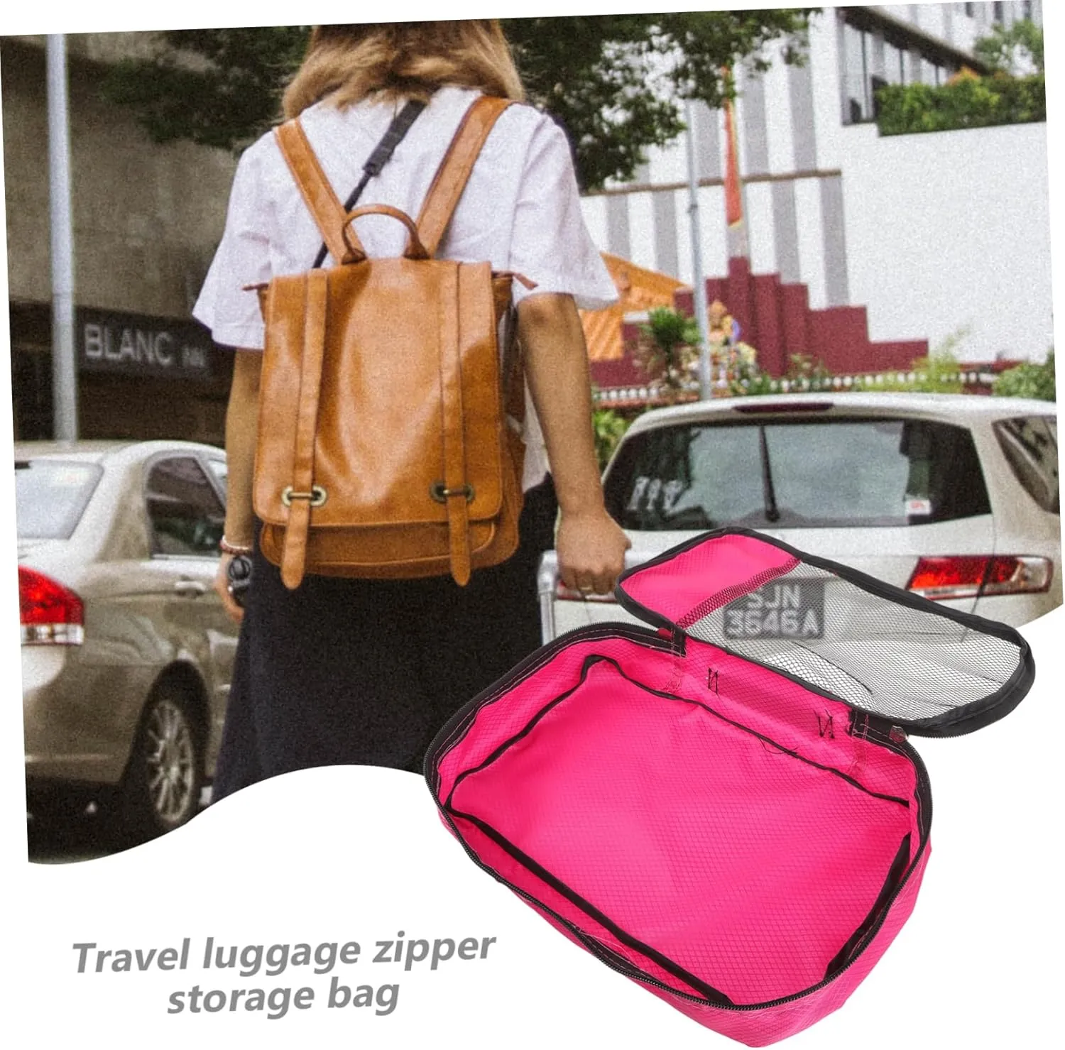 Didiseaon Luggage Storage Bag Large Case Bags Travel Packing Cubes Travel Packing Organizers Organiser Beige Compressible Bag for Travel Shoe Space Travel Organizer Medium Fabric
