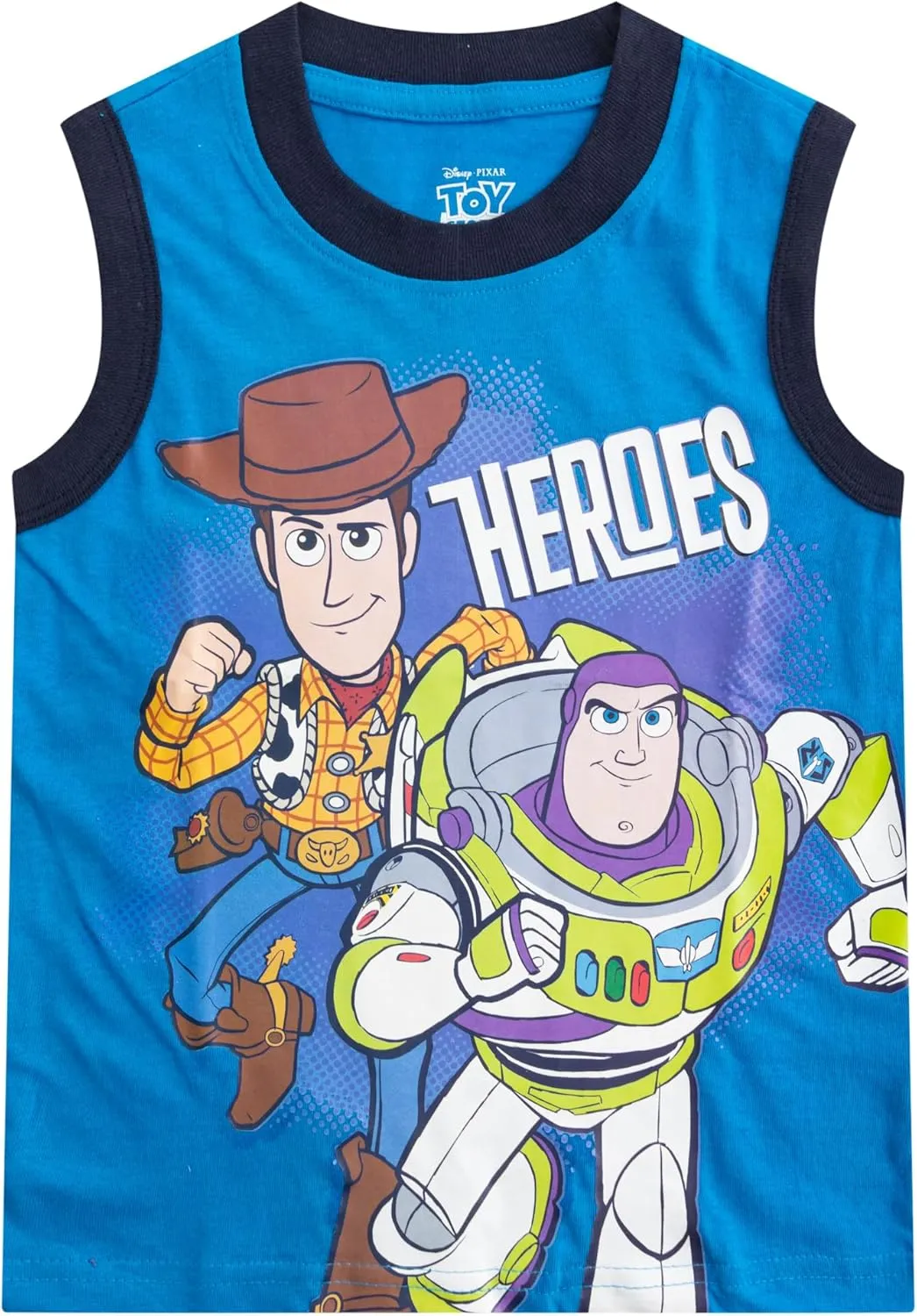 Disney Toy Story Woody & Buzz Lightyear Boys 2 Pack Tank Top for Toddler and Little Kids - Blue/Grey