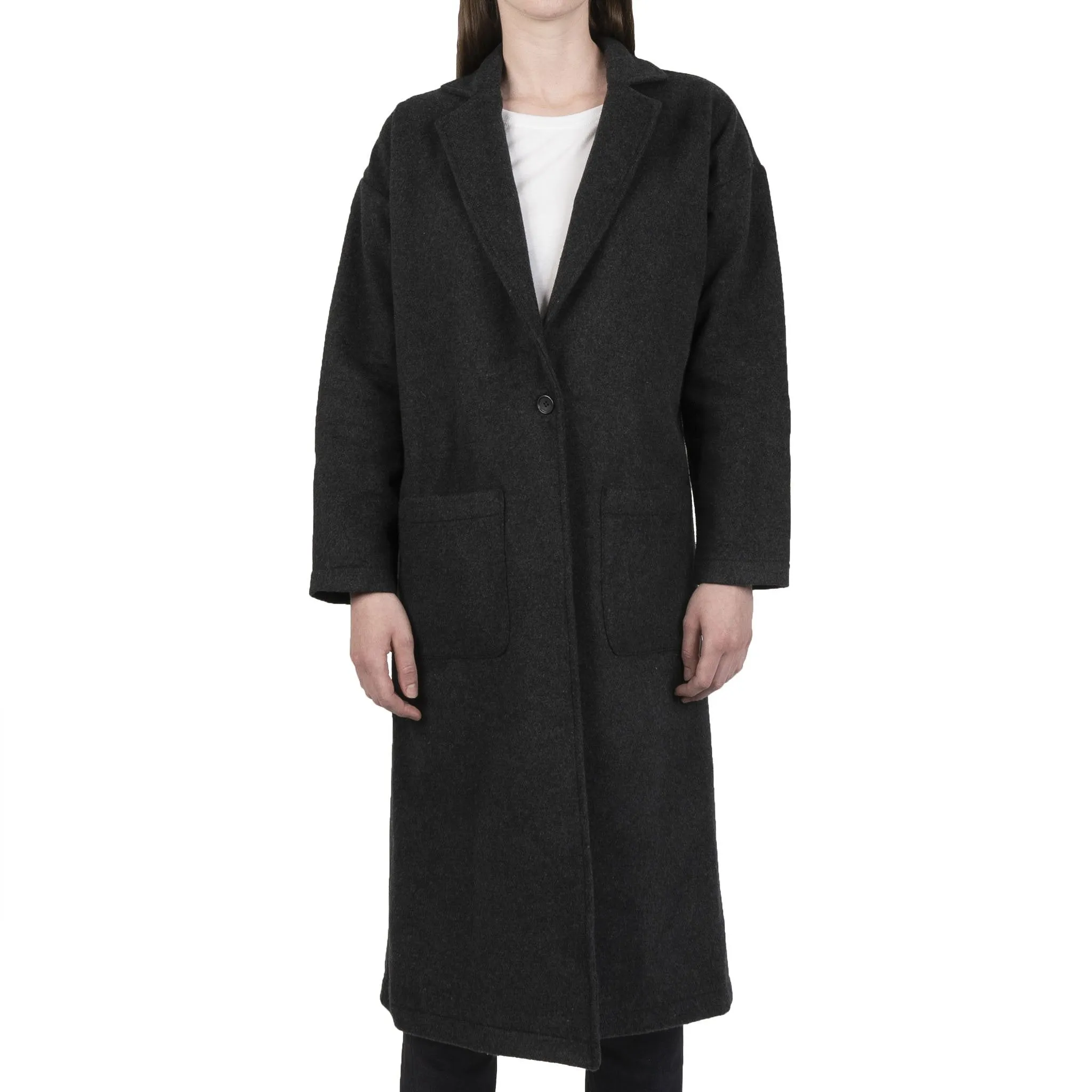 Duster Coat - Cotton Melton - Charcoal
