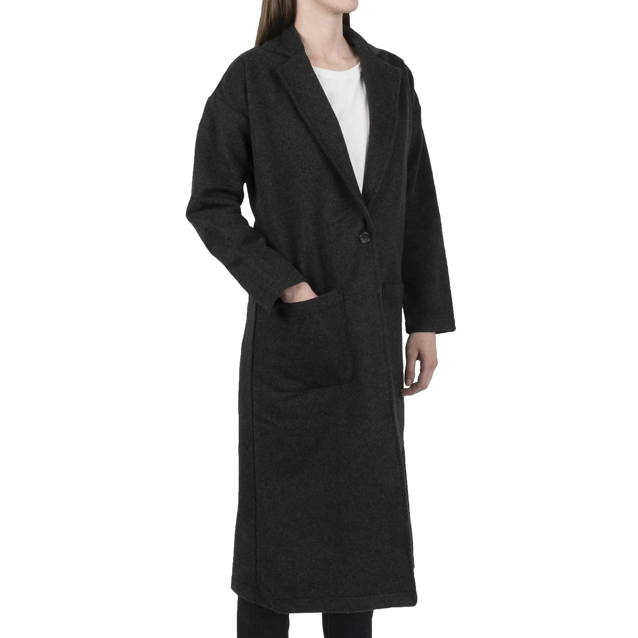 Duster Coat - Cotton Melton - Charcoal
