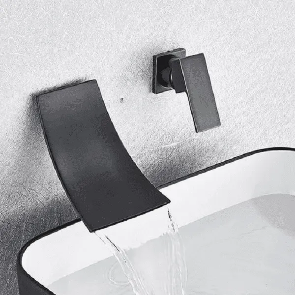 Etienne - Chrome Wall Mount Waterfall Flow Single Handle Faucet