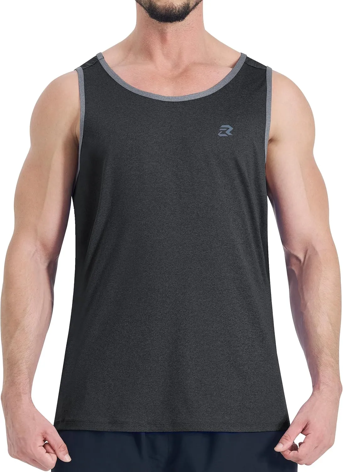 EZRUN Mens Tank Tops Quick Dry Workout Muscle Sleeveless Shirts for Summer Bodybuilding Running Fitness Training
