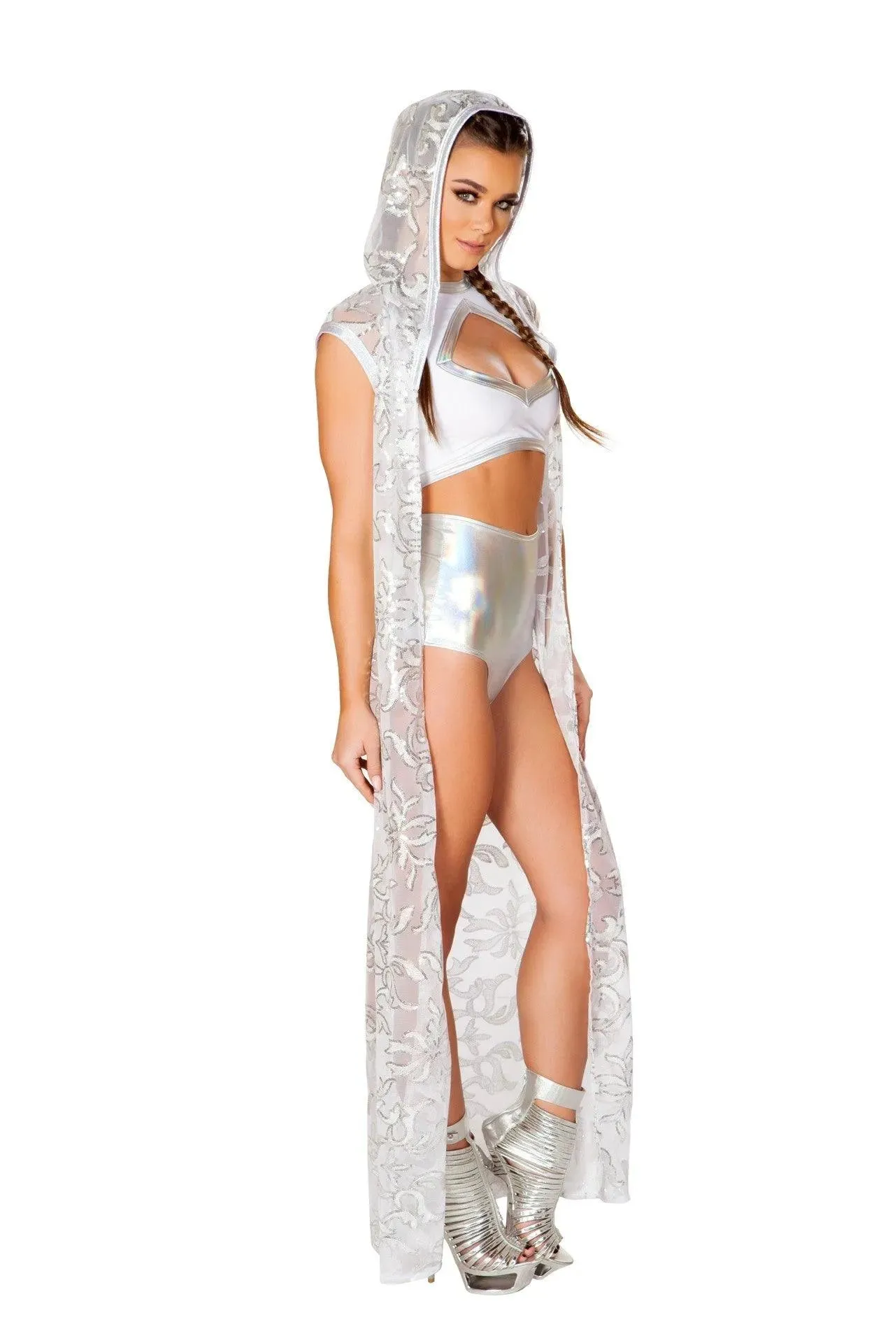 FF837 - Sequin Mesh Long Duster