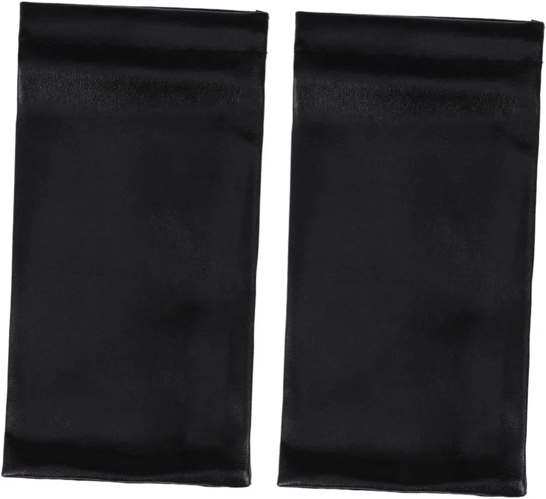 FRCOLOR 2PCS Black PU Eyeglasses Case Stylish Spring Opening Pouch for Sunglasses Durable Soft Storage Bag for Men Women