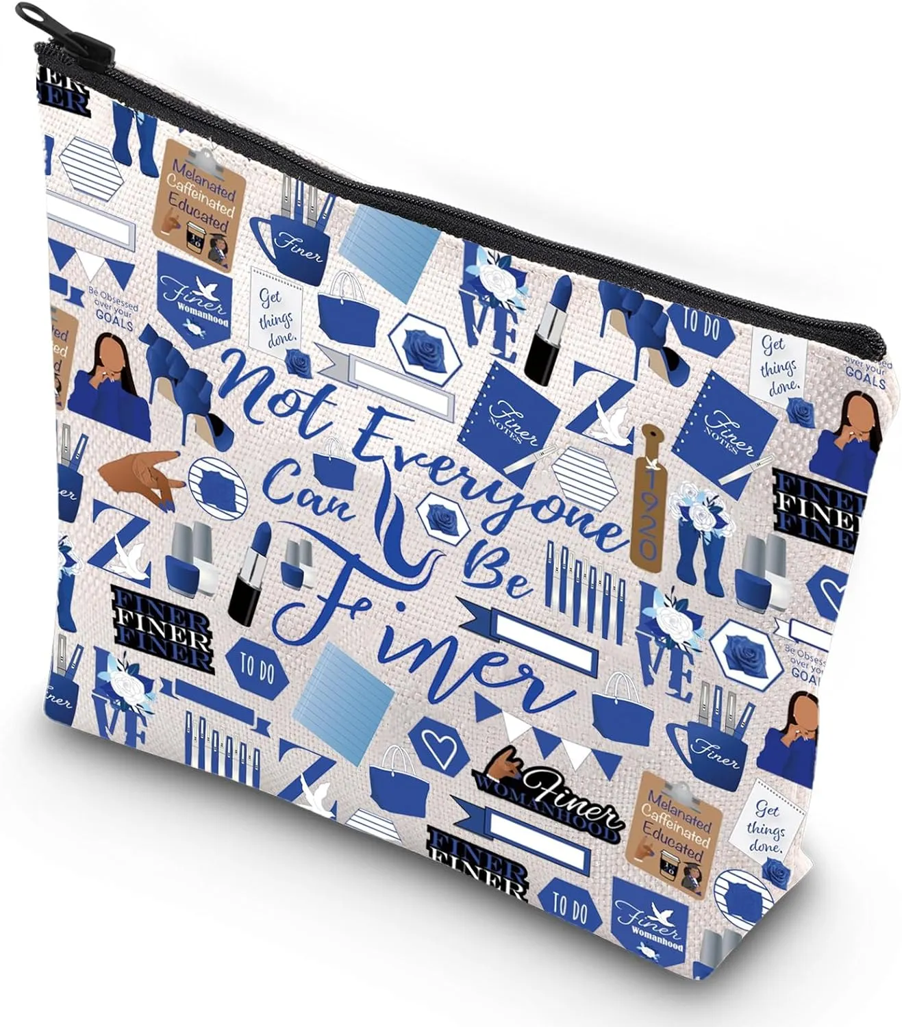 G2TUP Blue and White Dove Cosmetic Pouch Not Everyone Can Be Finer Greek Sorority Makeup Bag (Not Everyone New)