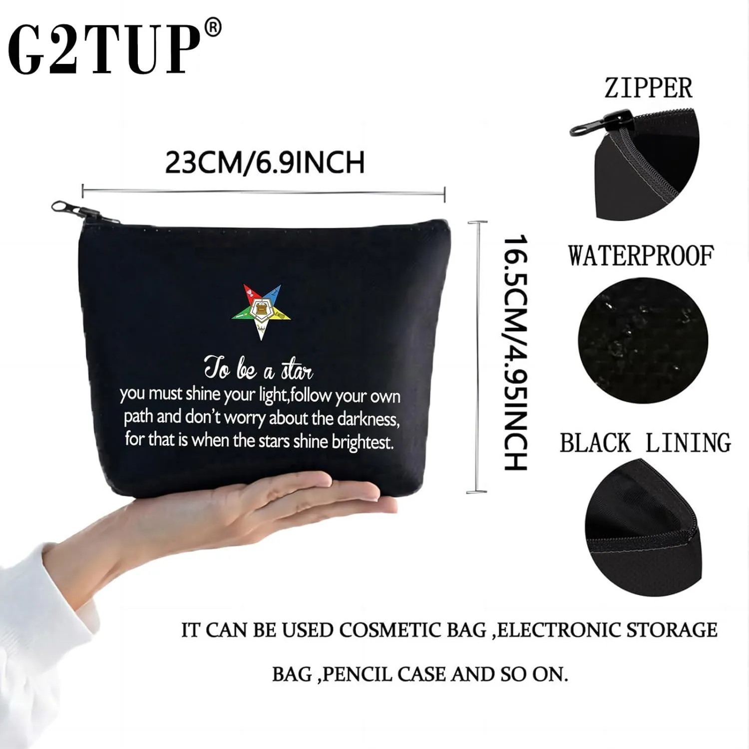 G2TUP Sisterhood Makeup Bag Sorority Sister Gift Sisterhood Cosmetic Bag Greek Sorority Merch (Be a Star BL)