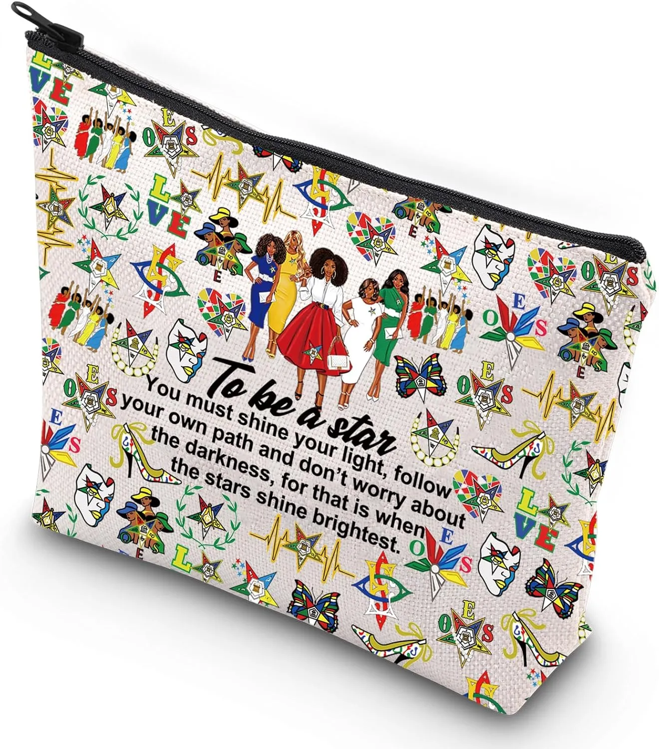 G2TUP Sisterhood Makeup Bag Sorority Sister Gift To Be A Star Sisterhood Cosmetic Bag Greek Sorority Merch (Be a Star New)