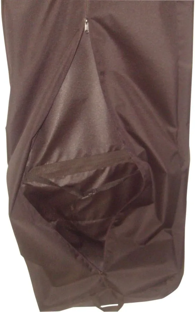 Garment Bag Dress Length Nylon 46 Inch Length Carry On Bag with Outside Pocket Made in USA. (Black)