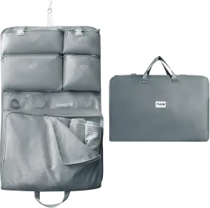 Garment Bags for Travel, Foldable Carry on Travel Duffel Bag for Women, Hanging Weekender Overnight Bag for Clothes, Socks, Underwear, Panties (Grey)