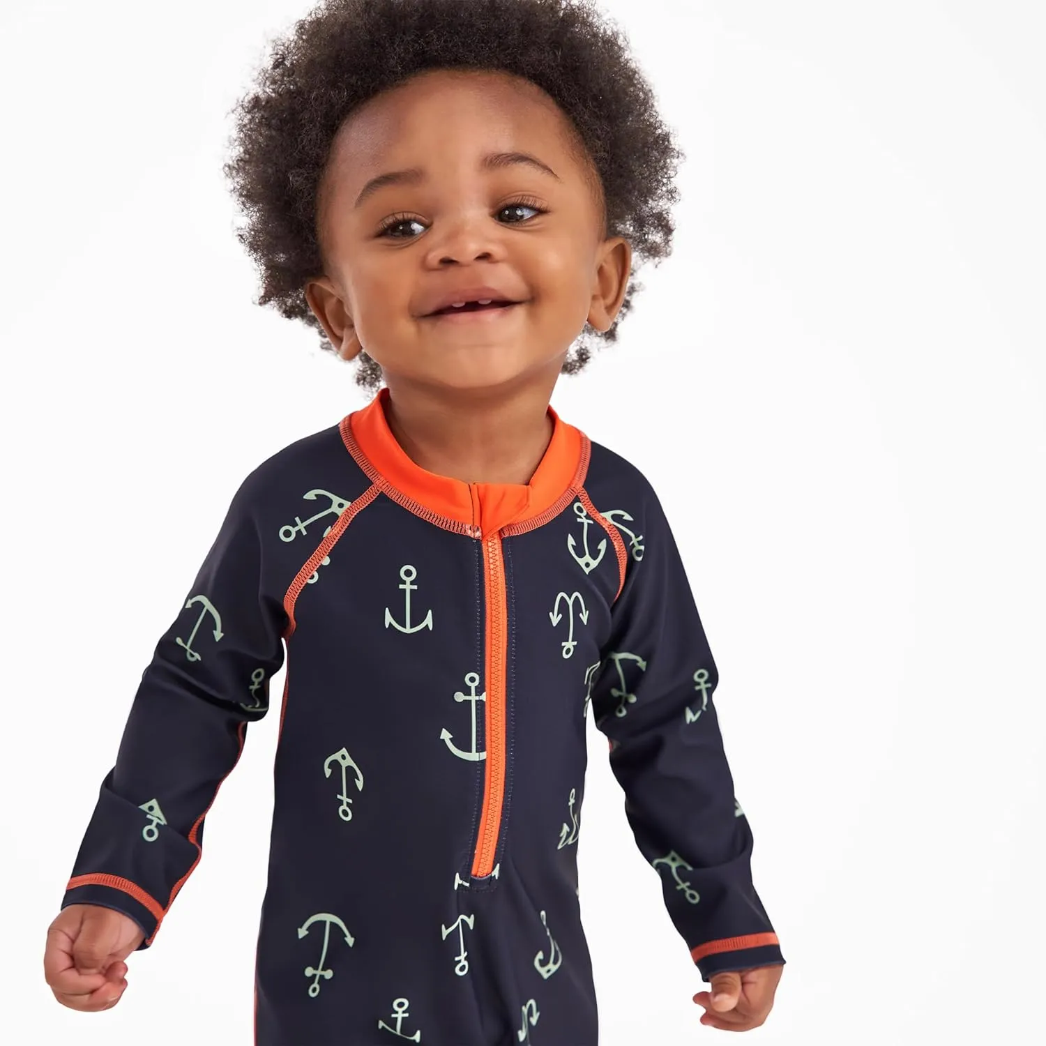 Gerber Baby Boys' Toddler Long Sleeve One Piece Sun Protection Rashguard Swimsuit