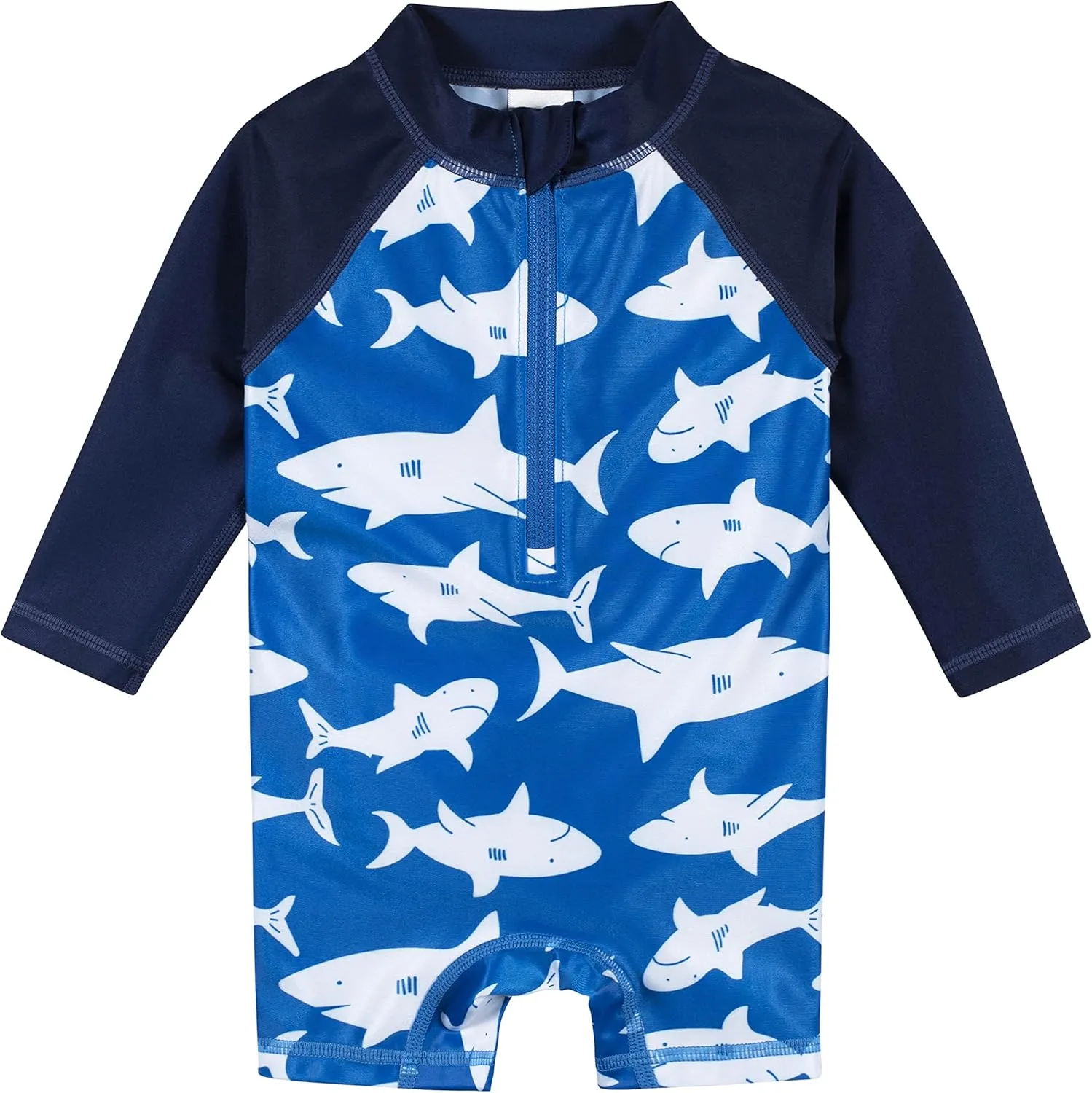 Gerber Baby Boys' Toddler Long Sleeve One Piece Sun Protection Rashguard Swimsuit