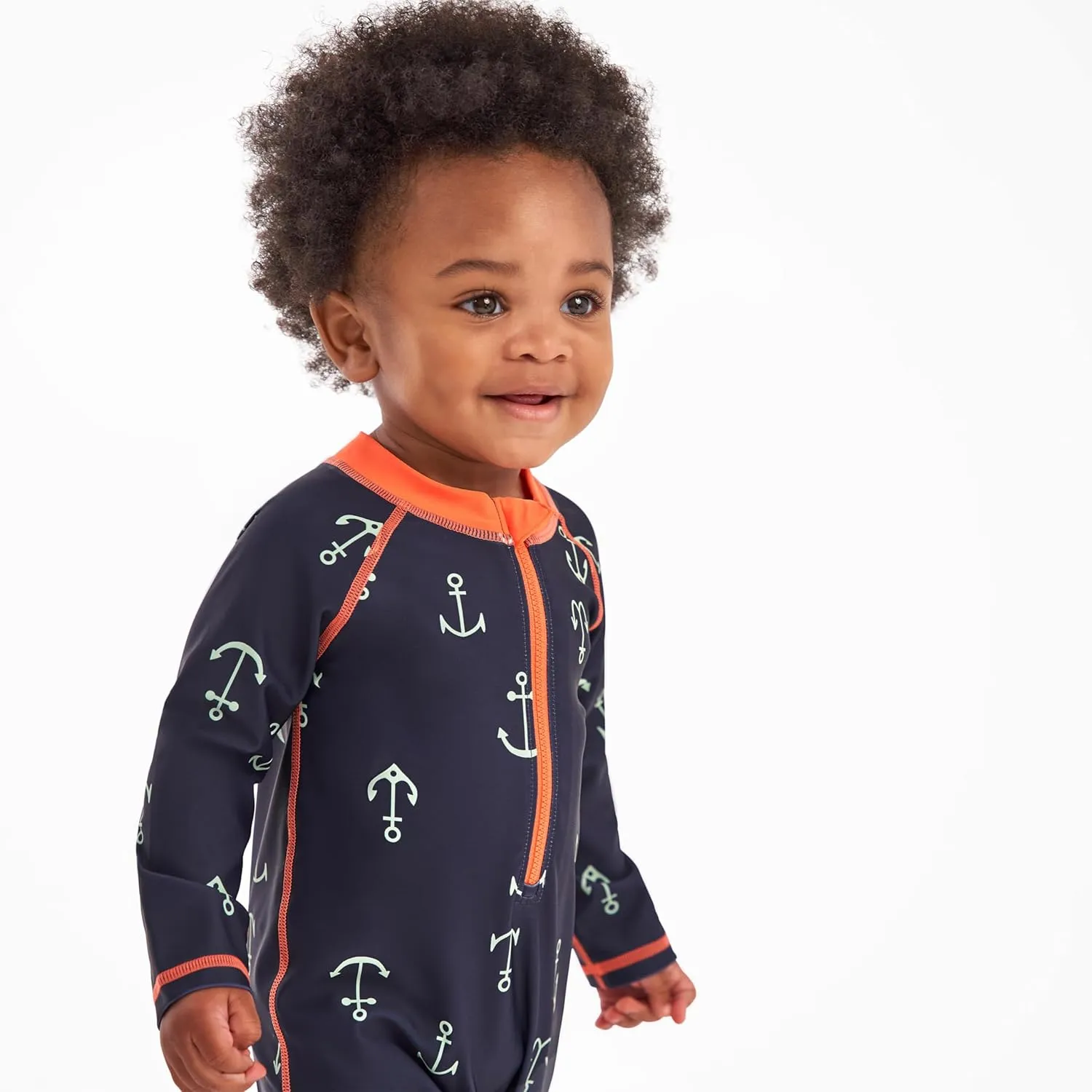 Gerber Baby Boys' Toddler Long Sleeve One Piece Sun Protection Rashguard Swimsuit