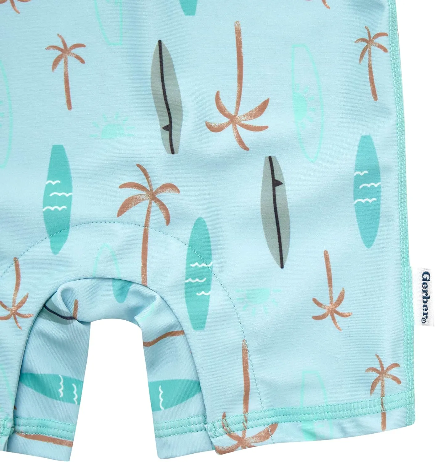 Gerber Baby Boys' Toddler Long Sleeve One Piece Sun Protection Rashguard Swimsuit