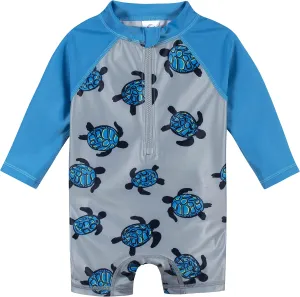 Gerber Baby Boys' Toddler Long Sleeve One Piece Sun Protection Rashguard Swimsuit