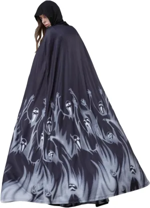 Ghost Witch Full-Length Cloak Cape for Halloween and Day of the Dead Halloween Cosplay Party