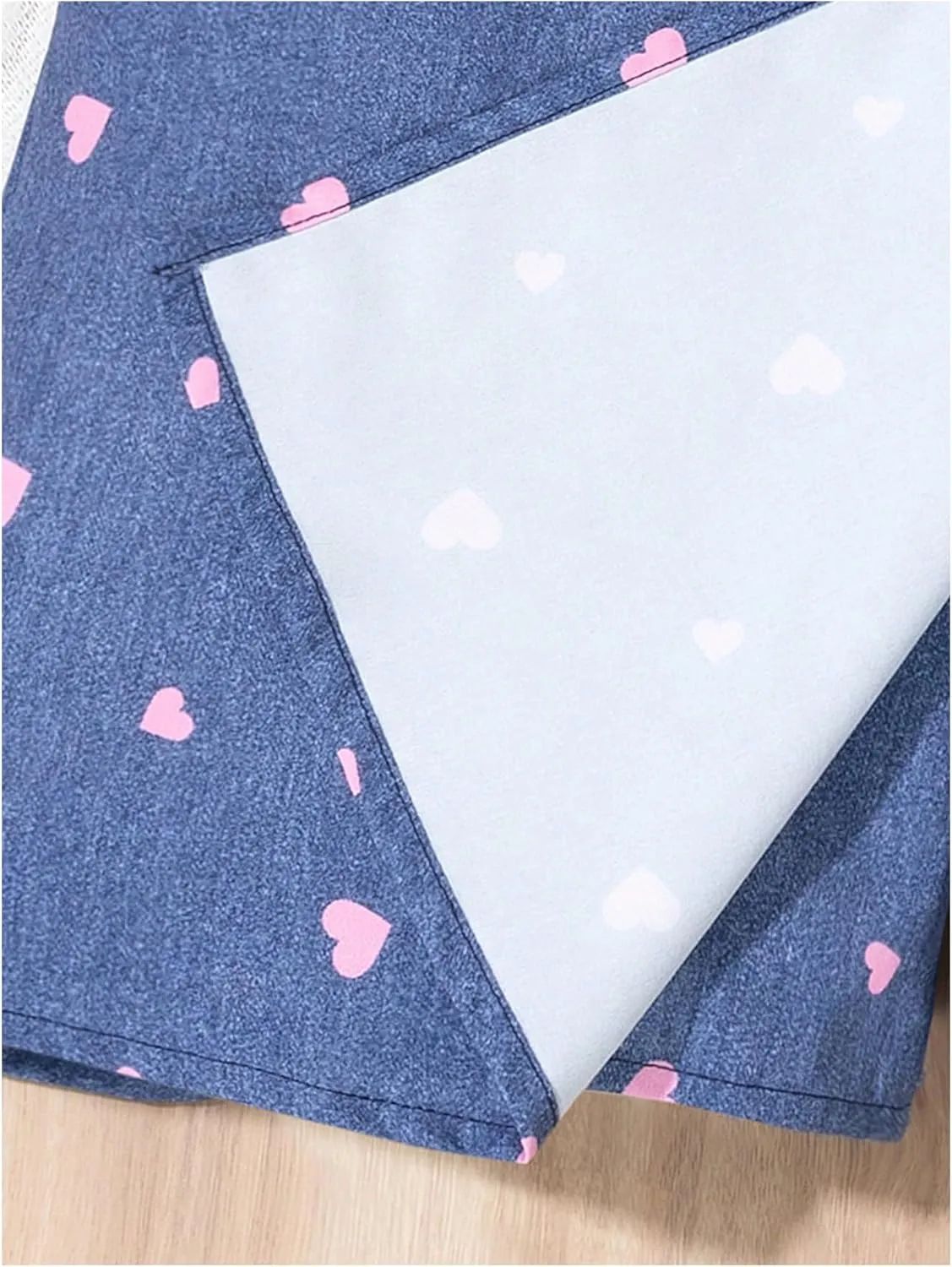 Girl's Cute Heart Print Wrap Skorts Summer Elastic Waist Straight Leg Skirt Shorts