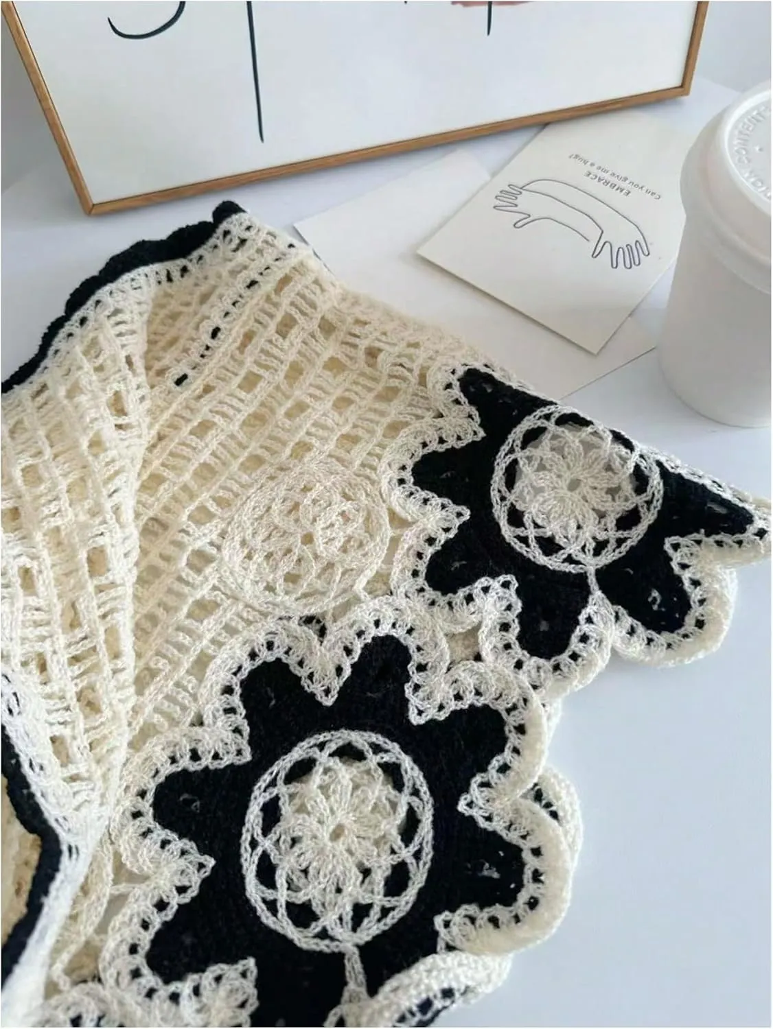 GORGLITTER Women's Crochet Tank Tops Hollow Out Sweater Vest Scoop Neck Sleeveless Cover Up Boho Knit Tops 2025