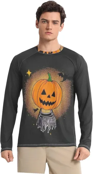 Gradient Iridescent Glitter Men's Sun Protection Shirts UPF 50  Long Sleeve Rash Guard Swim Beach Shirt Quick Dry