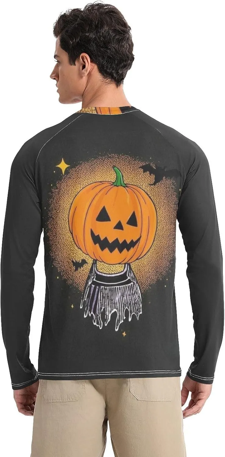 Gradient Iridescent Glitter Men's Sun Protection Shirts UPF 50  Long Sleeve Rash Guard Swim Beach Shirt Quick Dry