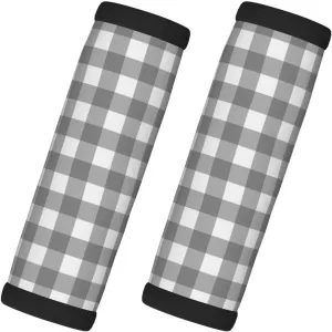 Gray Checkboard Neoprene Luggage Handle Wrap 2 Pcs Luggage Identifiers Travel Bag Wraps for Luggage Suitcase Travel Bag Trolley Case Accessories