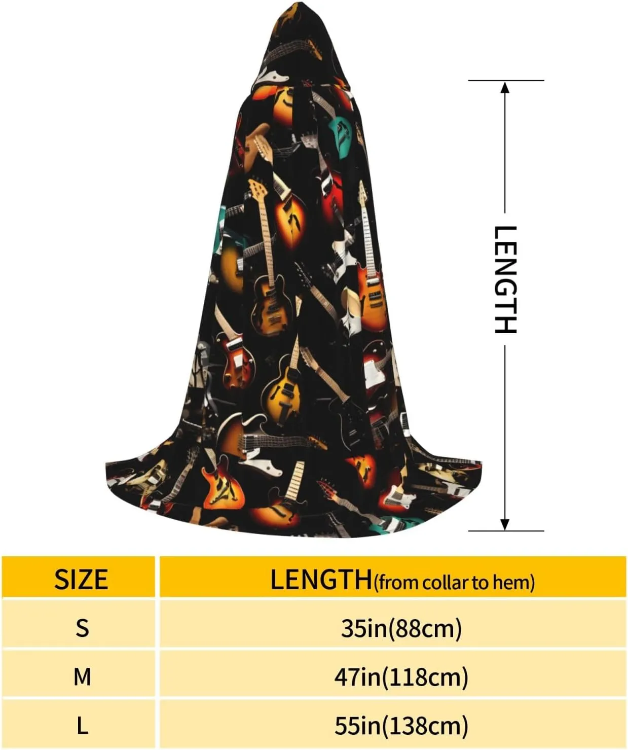Guitars-Standard-Scale-2_00x Print Halloween Hooded Cloak Full Length Cape With Hood For Men And Women For Carnival