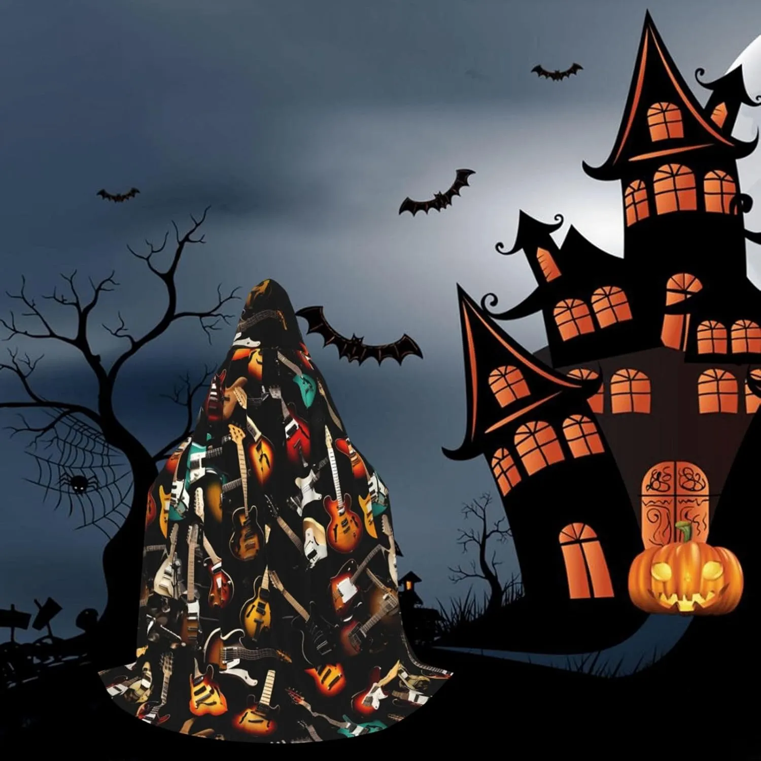 Guitars-Standard-Scale-2_00x Print Halloween Hooded Cloak Full Length Cape With Hood For Men And Women For Carnival