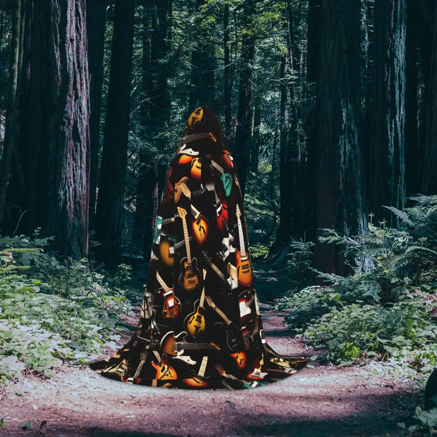 Guitars-Standard-Scale-2_00x Print Halloween Hooded Cloak Full Length Cape With Hood For Men And Women For Carnival