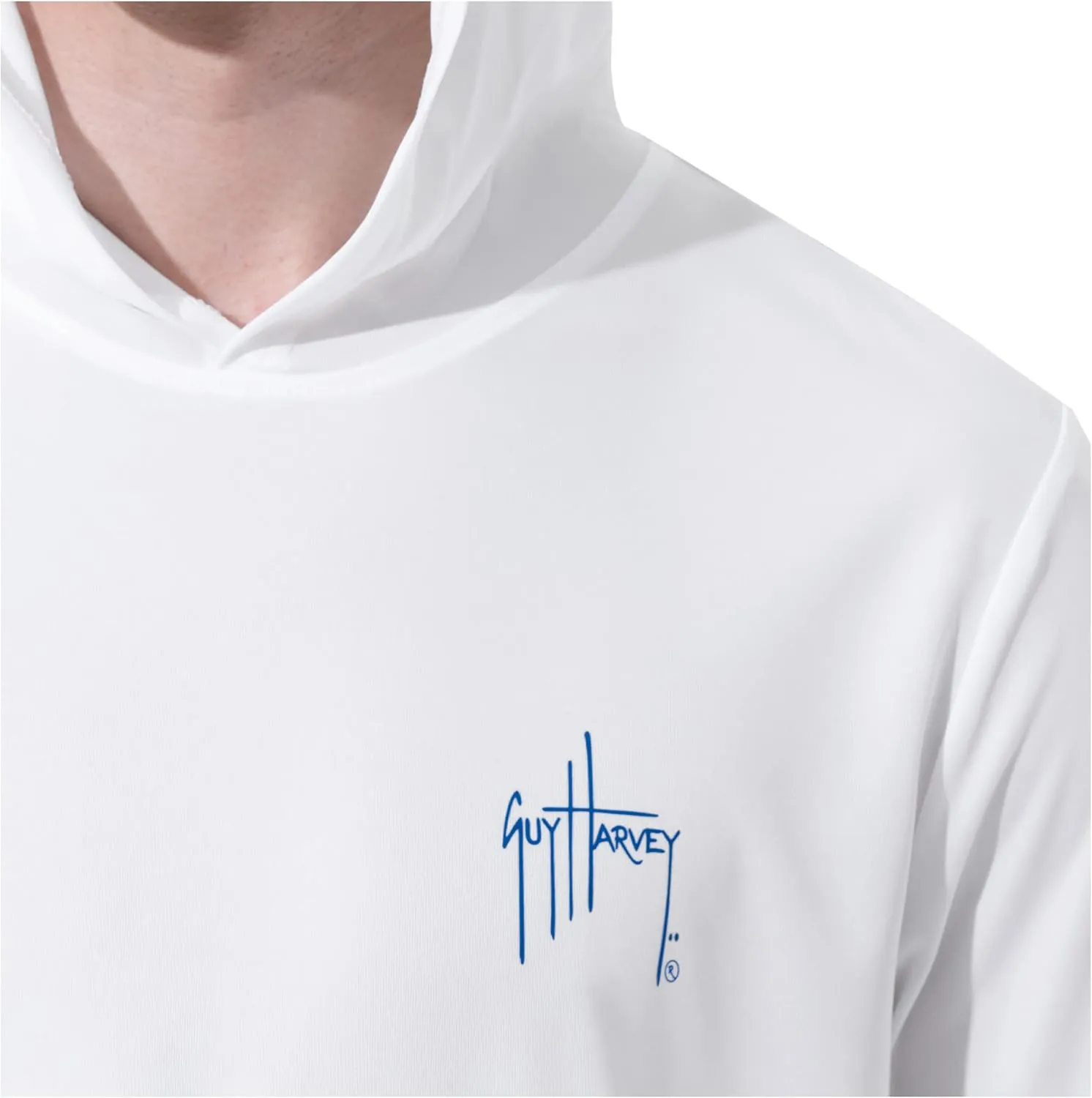 Guy Harvey Men's Long Sleeve Performance Sun Protection Hoodie UPF 50 