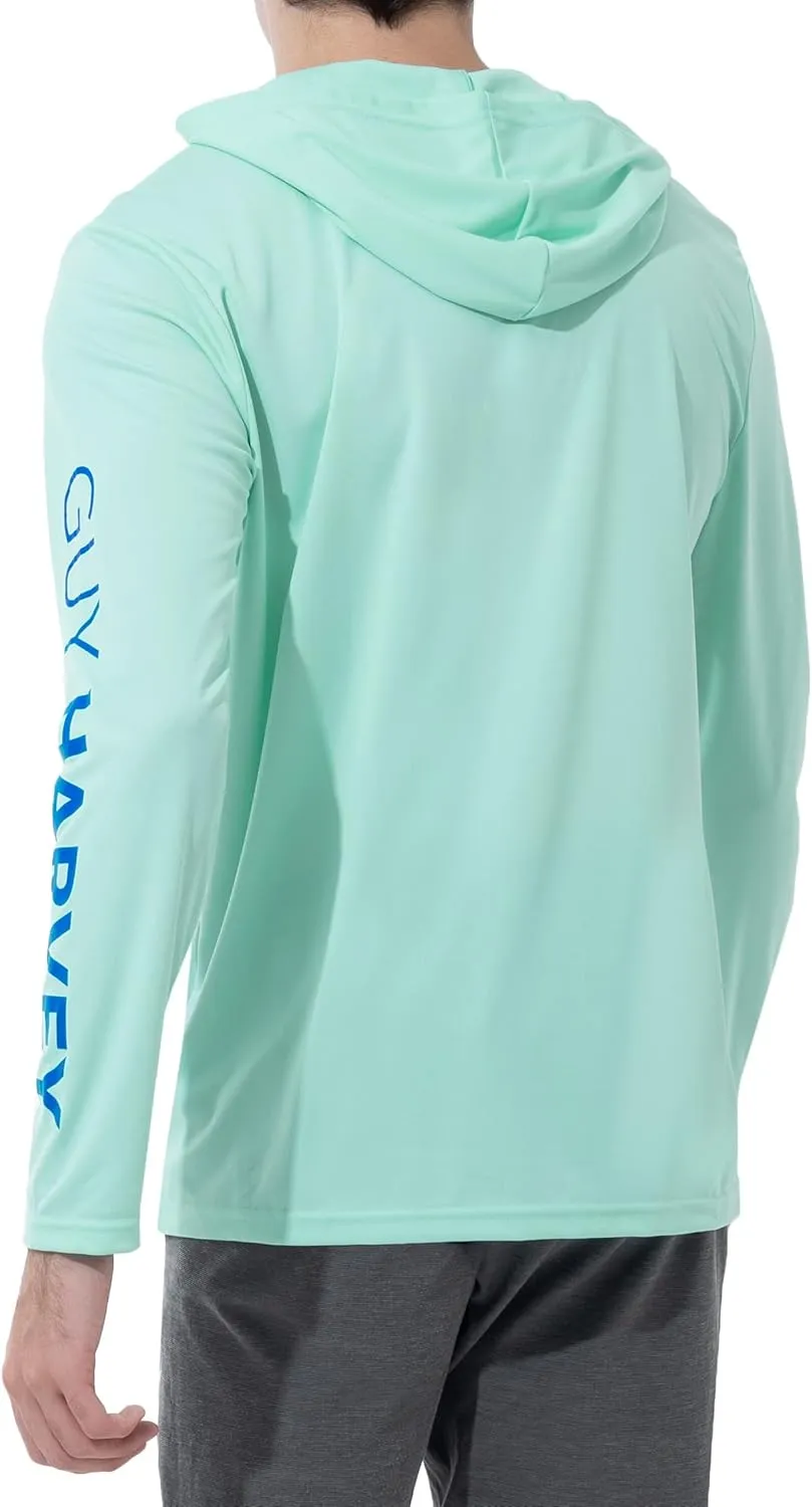 Guy Harvey Men's Long Sleeve Performance Sun Protection Hoodie UPF 50 