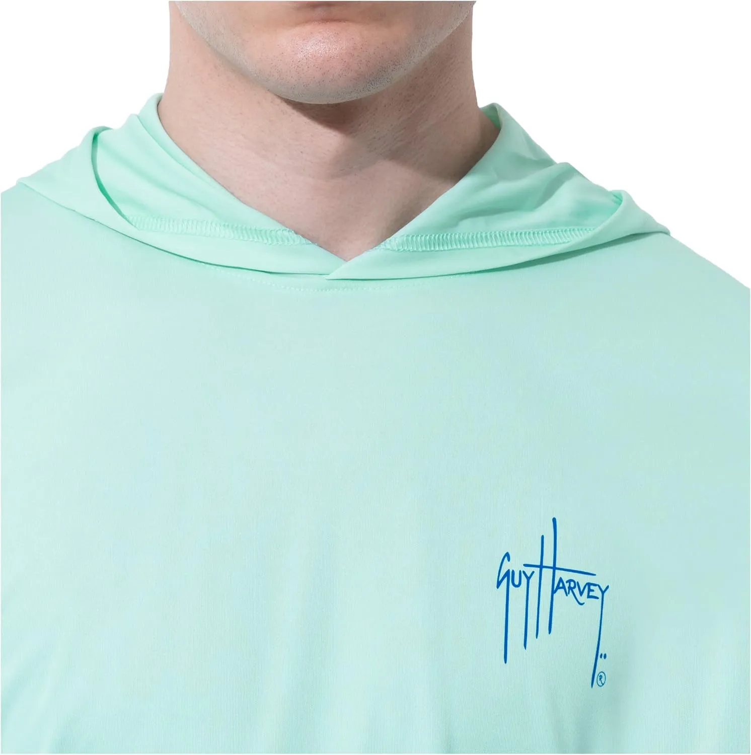 Guy Harvey Men's Long Sleeve Performance Sun Protection Hoodie UPF 50 