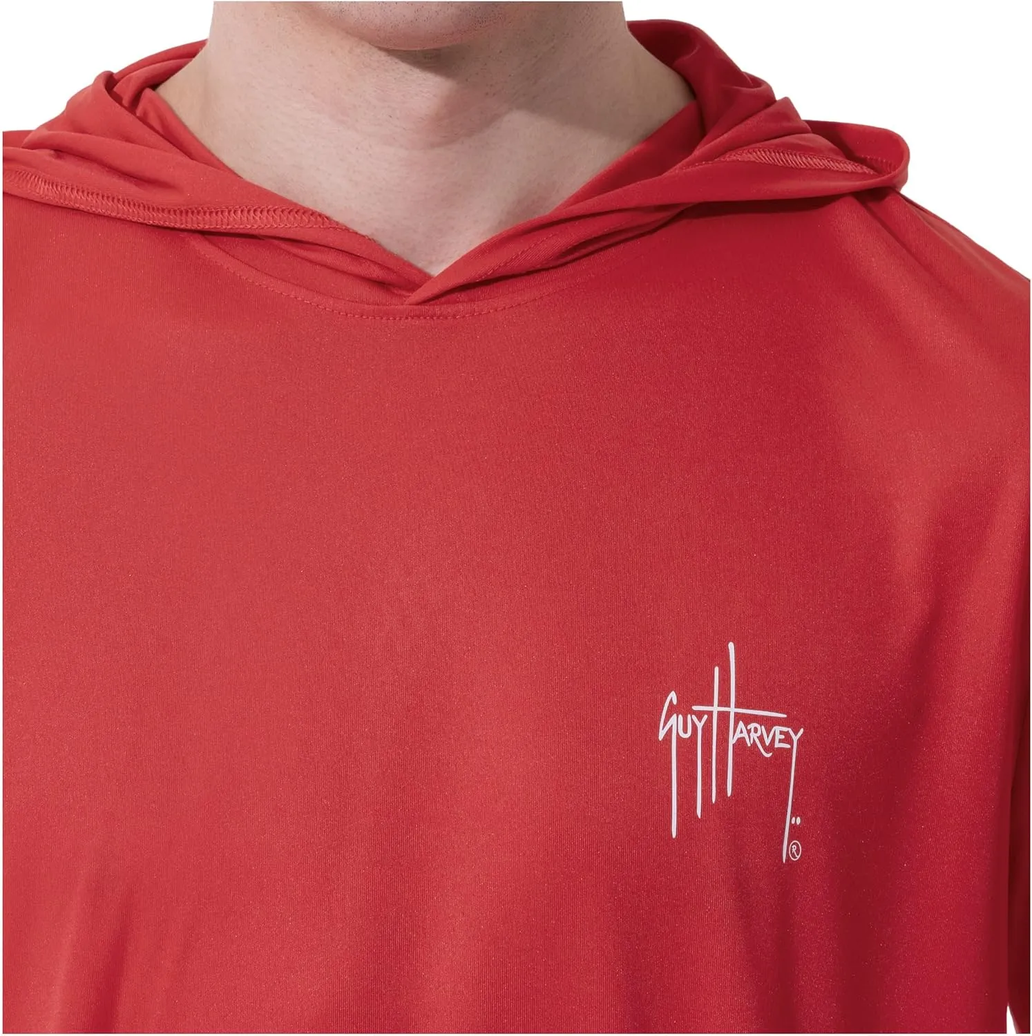 Guy Harvey Men's Long Sleeve Performance Sun Protection Hoodie UPF 50 