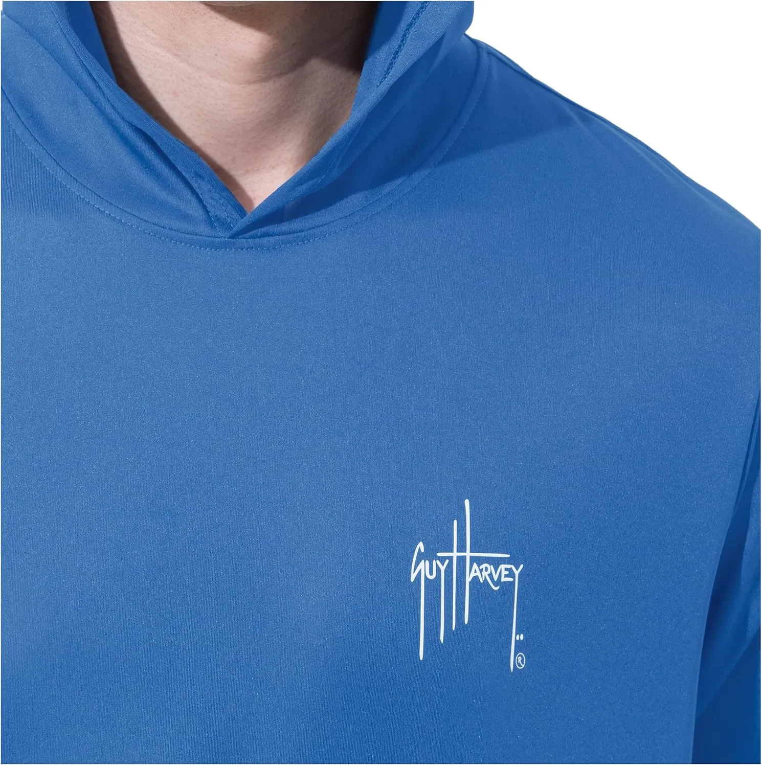 Guy Harvey Men's Long Sleeve Performance Sun Protection Hoodie UPF 50 