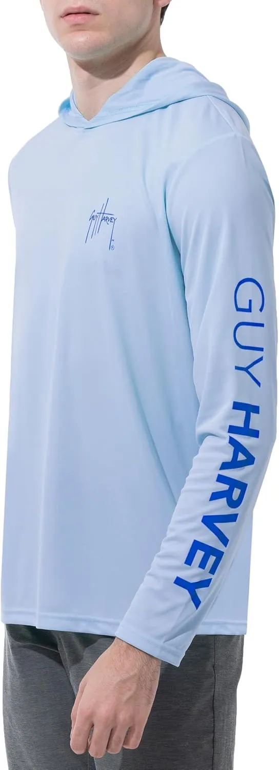 Guy Harvey Men's Long Sleeve Performance Sun Protection Hoodie UPF 50 