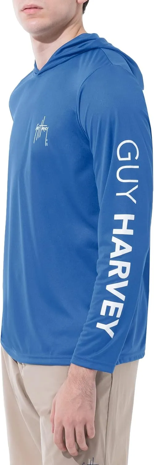 Guy Harvey Men's Long Sleeve Performance Sun Protection Hoodie UPF 50 