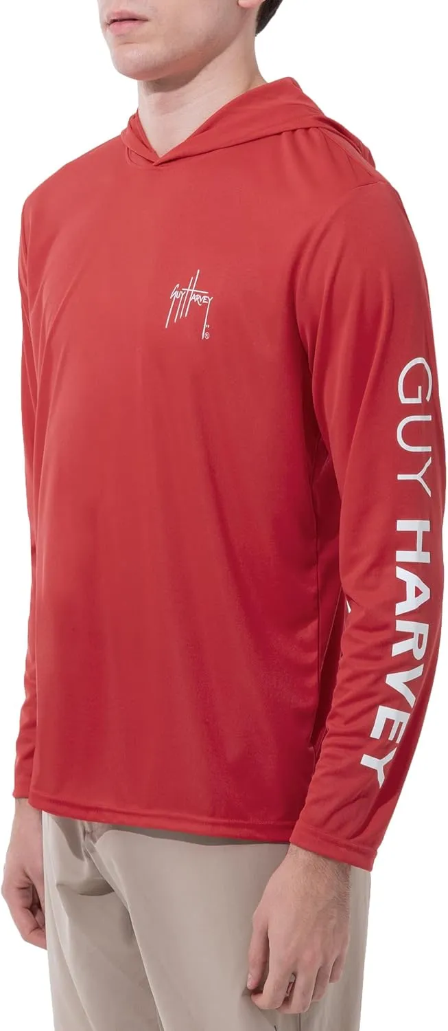 Guy Harvey Men's Long Sleeve Performance Sun Protection Hoodie UPF 50 
