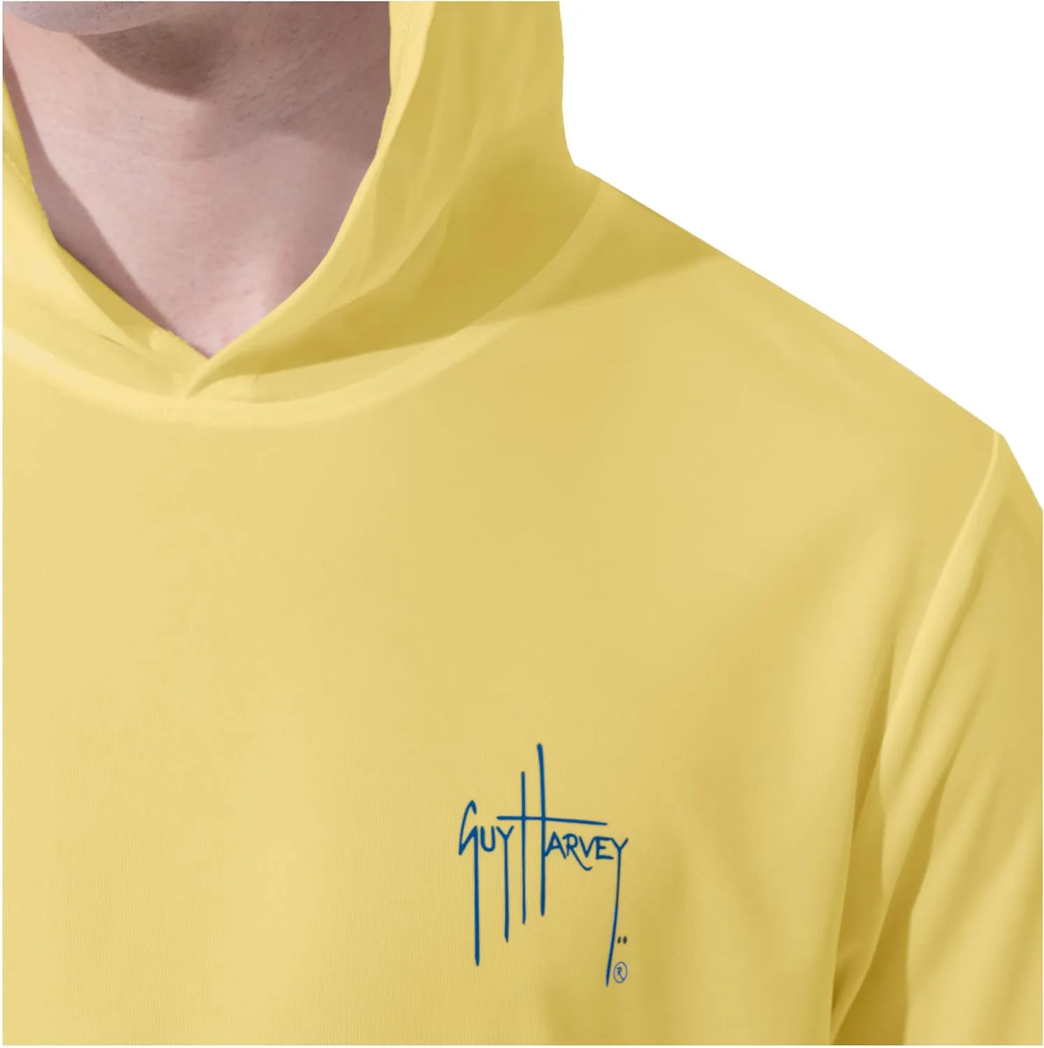 Guy Harvey Men's Long Sleeve Performance Sun Protection Hoodie UPF 50 