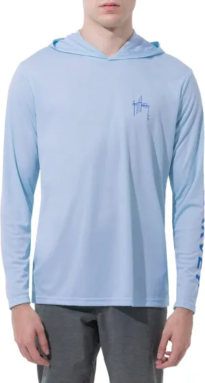 Guy Harvey Men's Long Sleeve Performance Sun Protection Hoodie UPF 50 