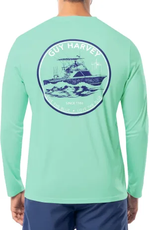 Guy Harvey Men's Long Sleeve Performance T-Shirt with UPF 30  Sun Protection