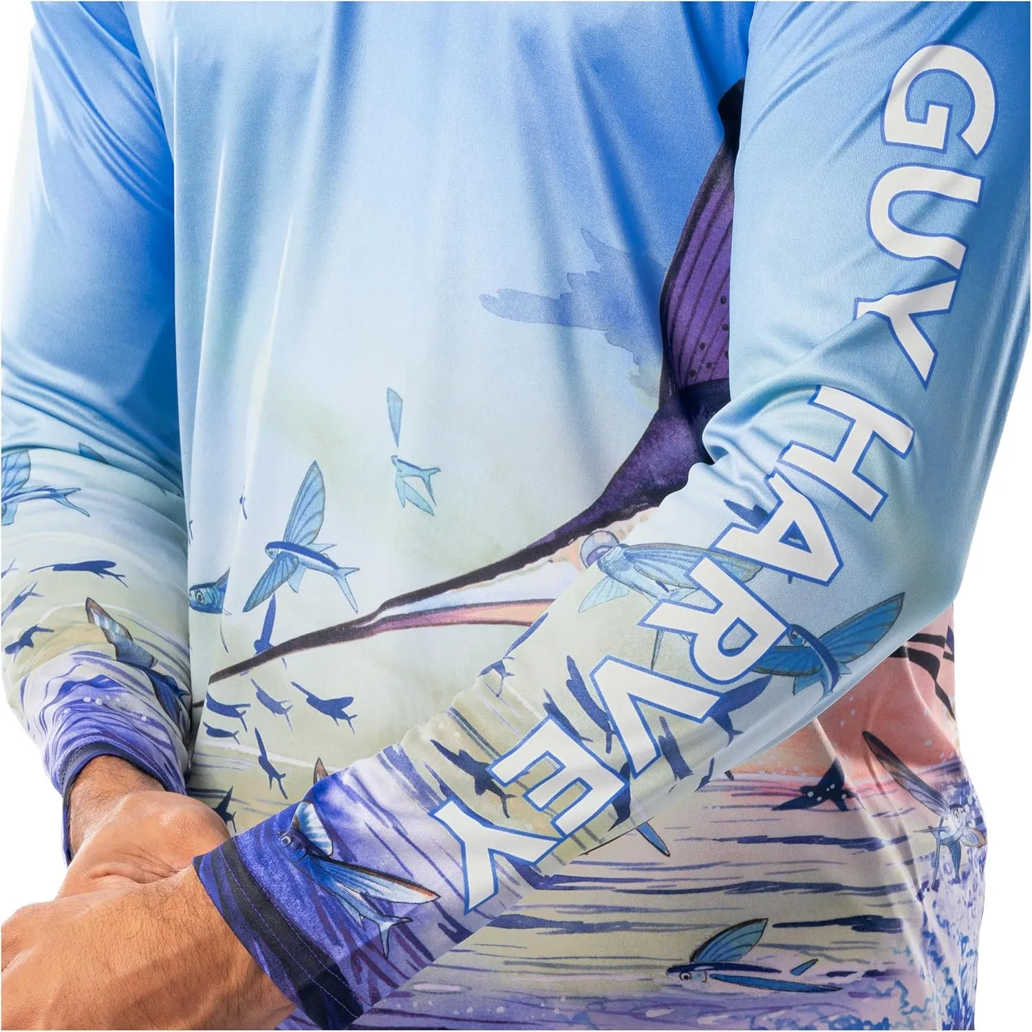Guy Harvey Men's Long Sleeve Performance T-Shirt with UPF 30  Sun Protection