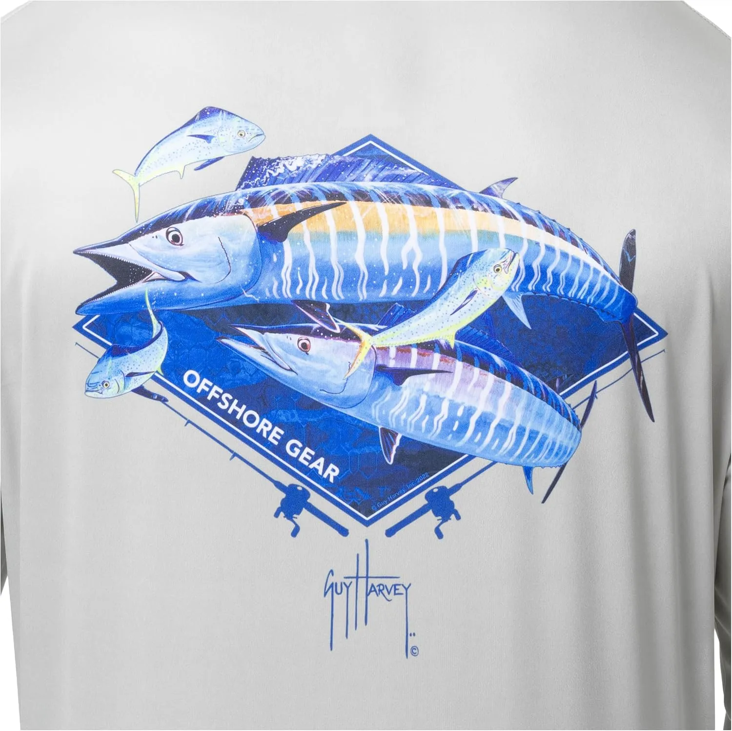 Guy Harvey Men's Long Sleeve Performance T-Shirt with UPF 30  Sun Protection