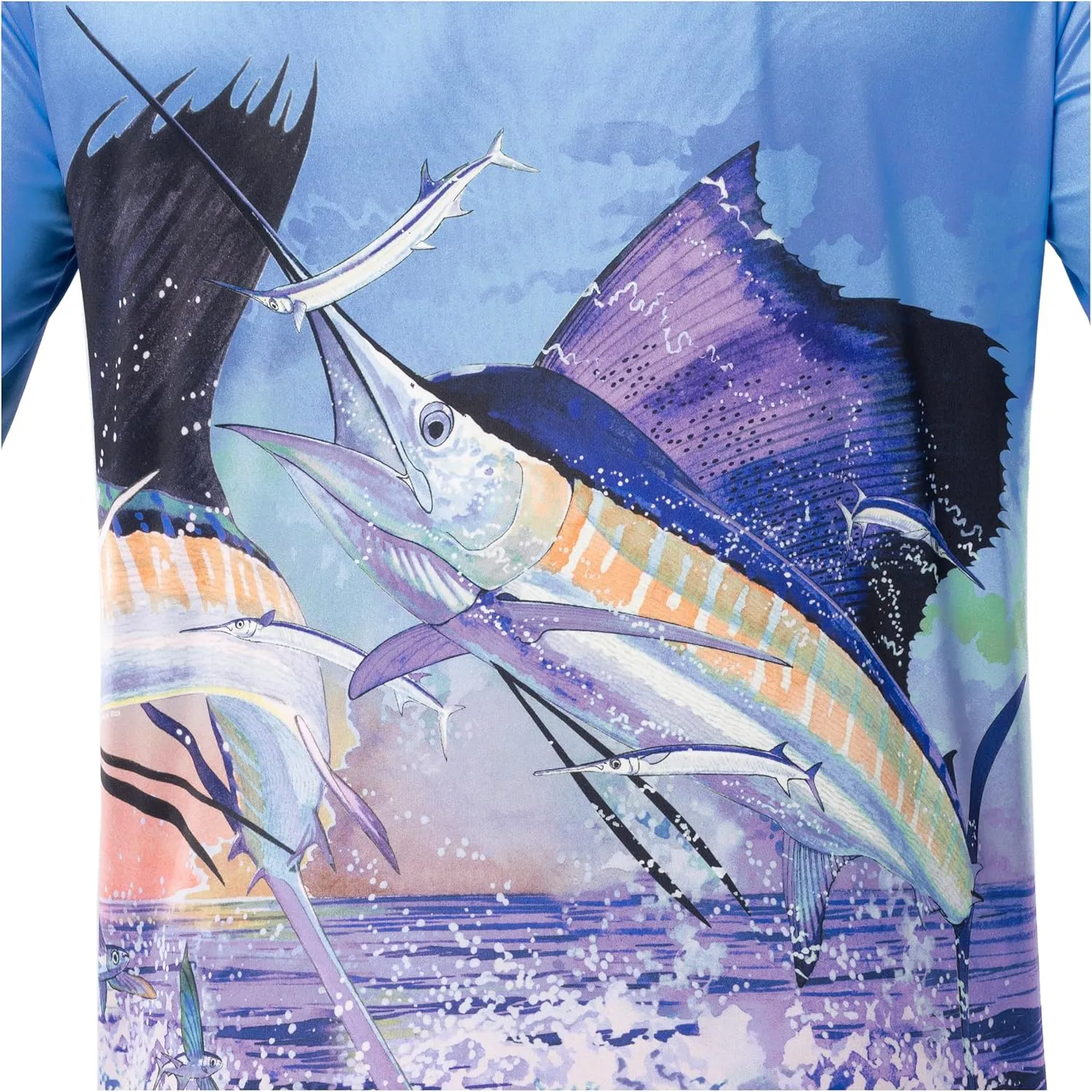 Guy Harvey Men's Long Sleeve Performance T-Shirt with UPF 30  Sun Protection