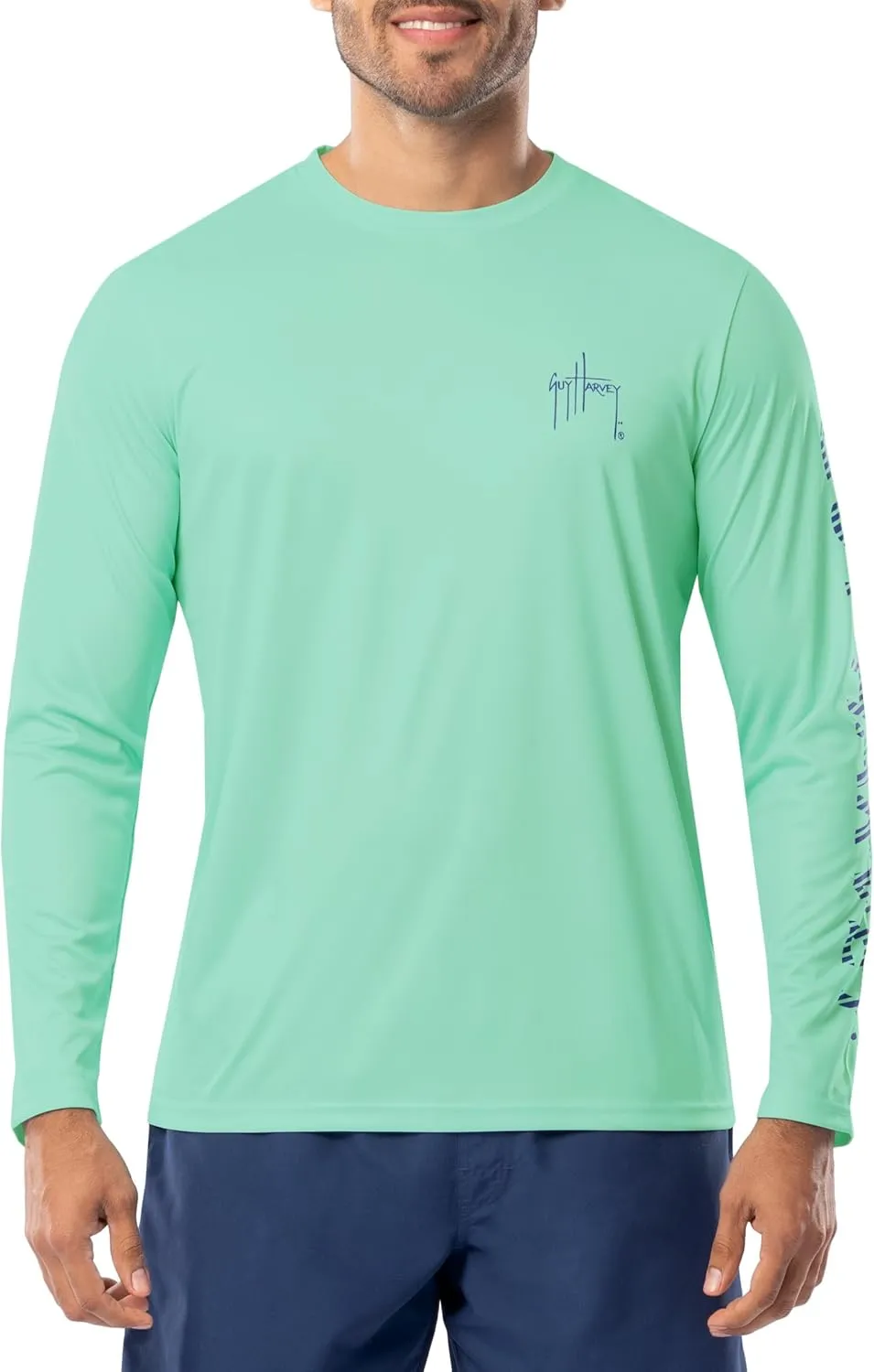 Guy Harvey Men's Long Sleeve Performance T-Shirt with UPF 30  Sun Protection