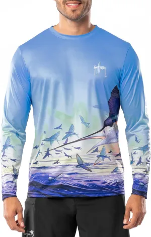 Guy Harvey Men's Long Sleeve Performance T-Shirt with UPF 30  Sun Protection