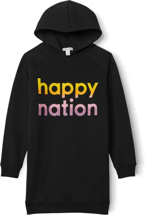 Happy Nation Girls Fleece Hoodie Sweatshirt Dress