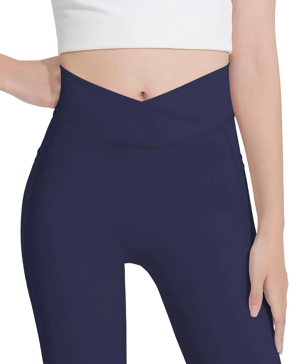 HASMES Girls Flare Leggings with Pockets Kids Bell Bottom High Waisted Flare Yoga Pants for Dance Activewear