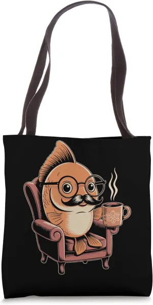 Hipster Goldfish Coffee Goldfish Tote Bag